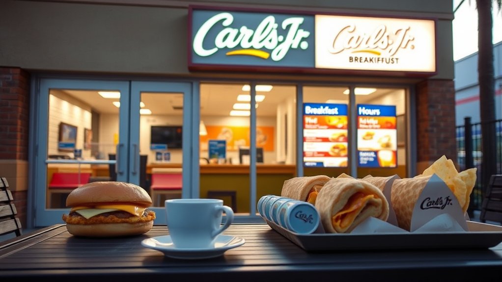 locate carl s jr breakfast hours
